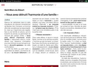 VOUS AVEZ DETRUIT L'HARMONIE D'UNE FAMILLE